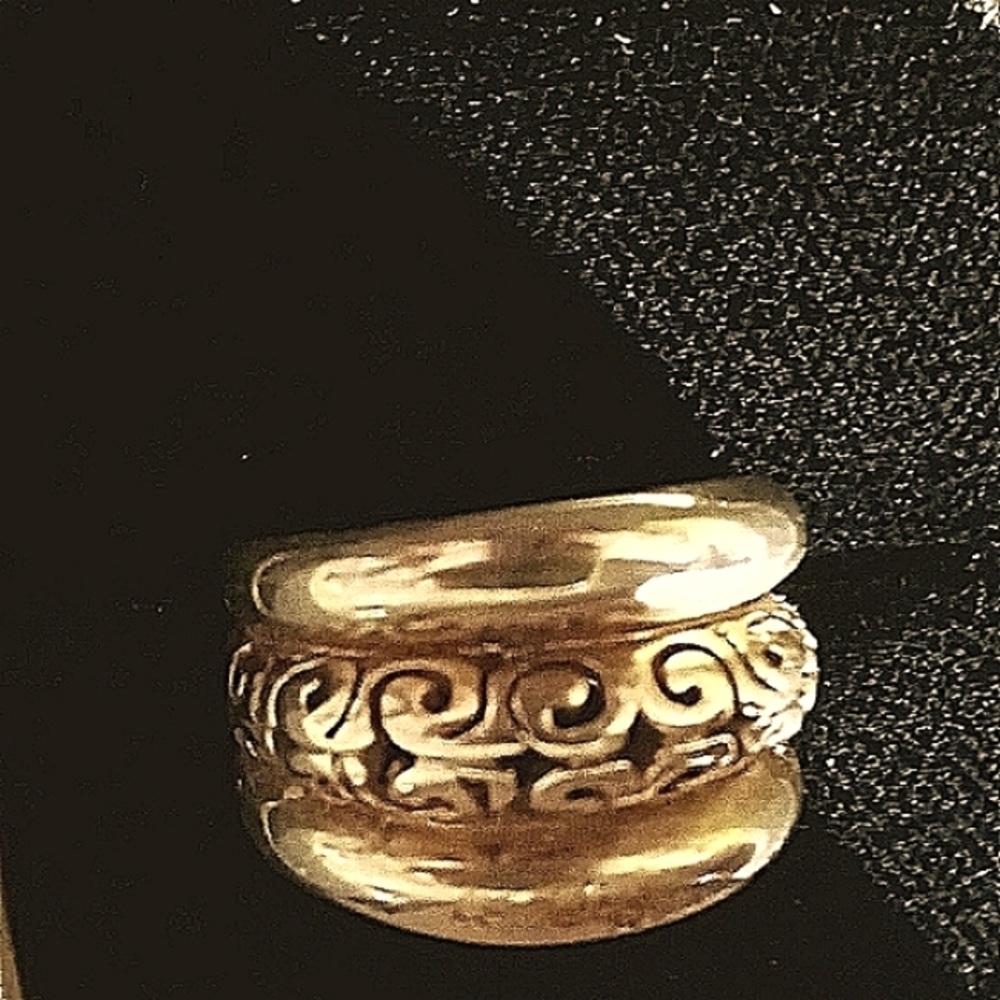 FANCY 14KT GOLD WIDE BAND RING